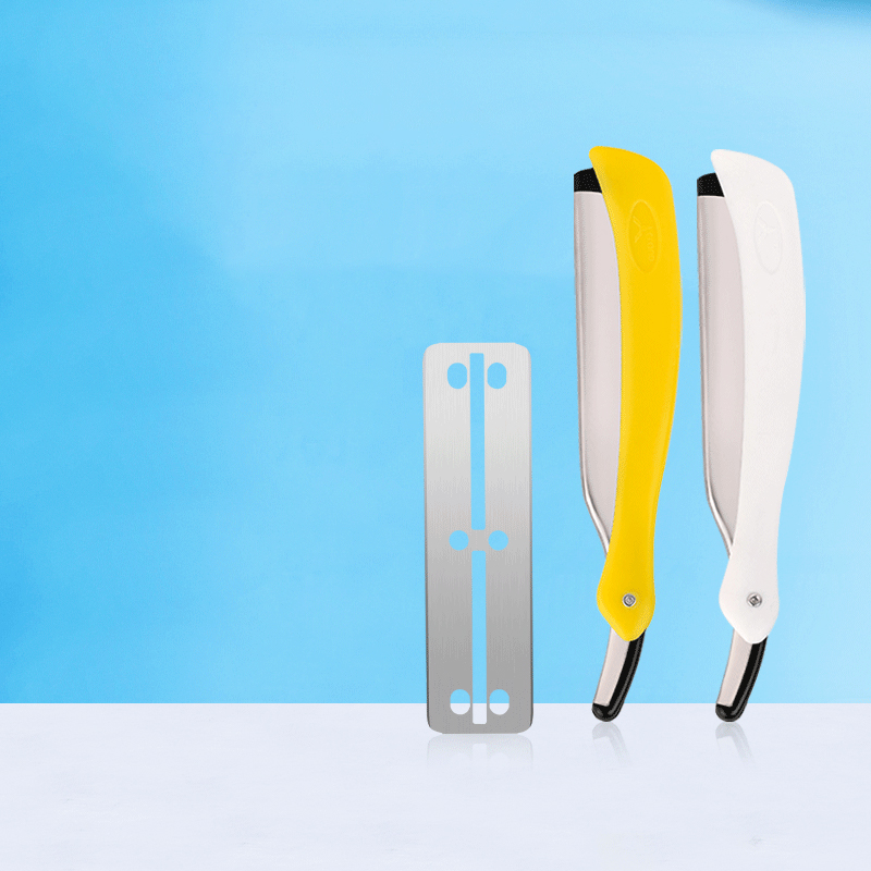 Bærbar, sammenfoldelig skæg øjenbryn trimning 77 blade lige barberkniv