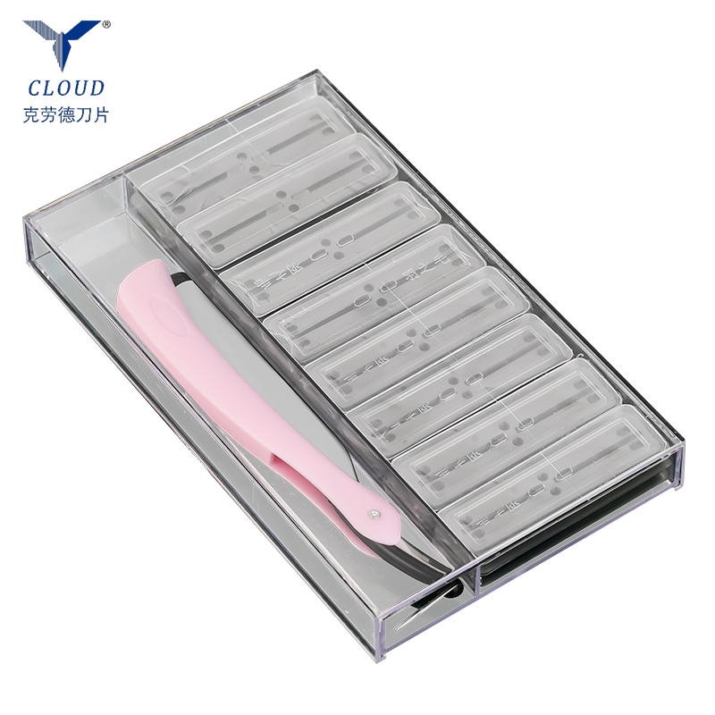 Våd og tør barbermaskine med lige barberblade