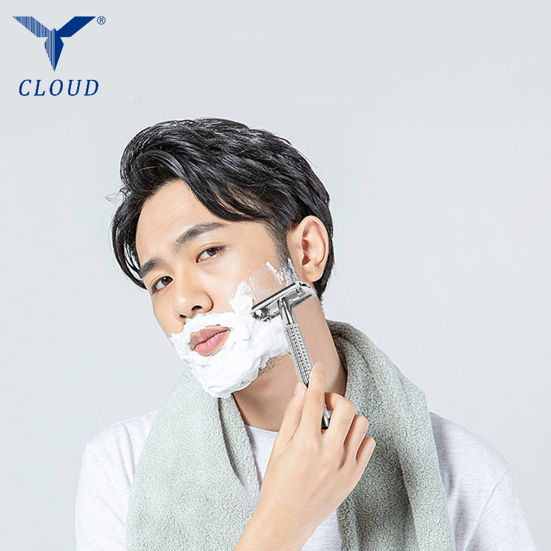 74 rustfrit stål dobbeltkant vrid åben T-formet manuel barbermaskine