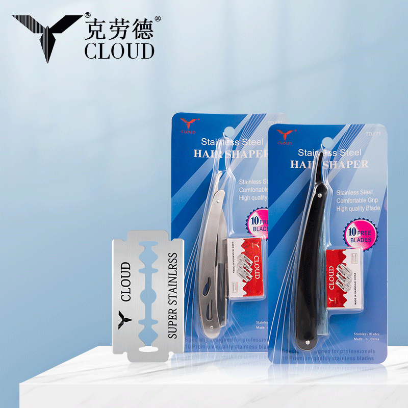 Manuelt barberblad med 74 knive (ABS-plasthåndtag/håndtag i rustfrit stål)