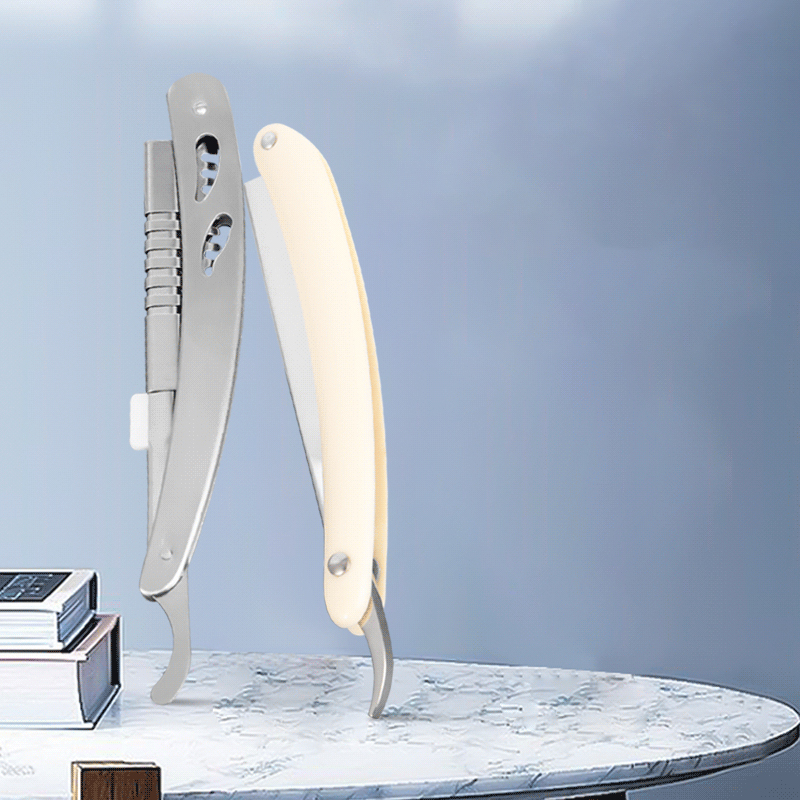 Holdbart rustfrit stål korrugeret lige barberhåndtag