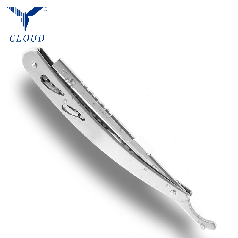 Holdbart rustfrit stål korrugeret lige barberhåndtag