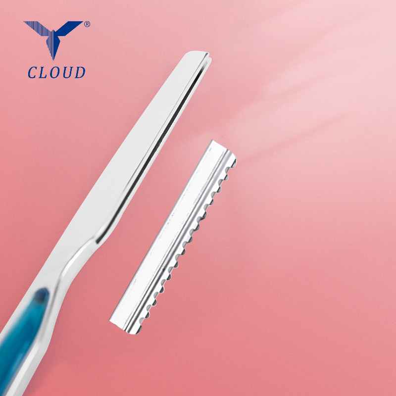 Hårklipperkniv Lige barberkniv i rustfrit stål (plastikhåndtag)