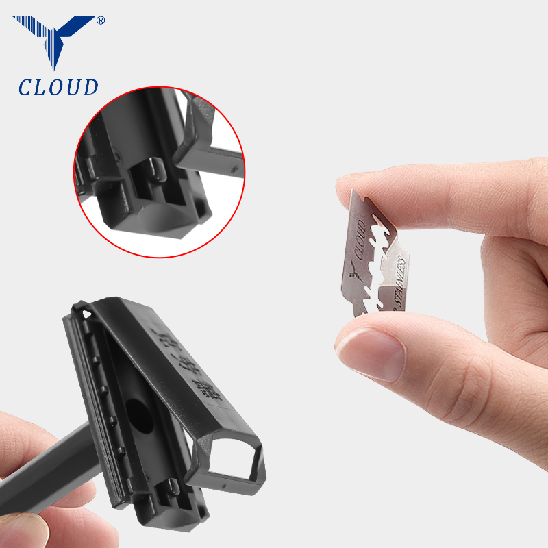 Rejse Bærbar 74 Blade Plastic T-formet barbermaskine